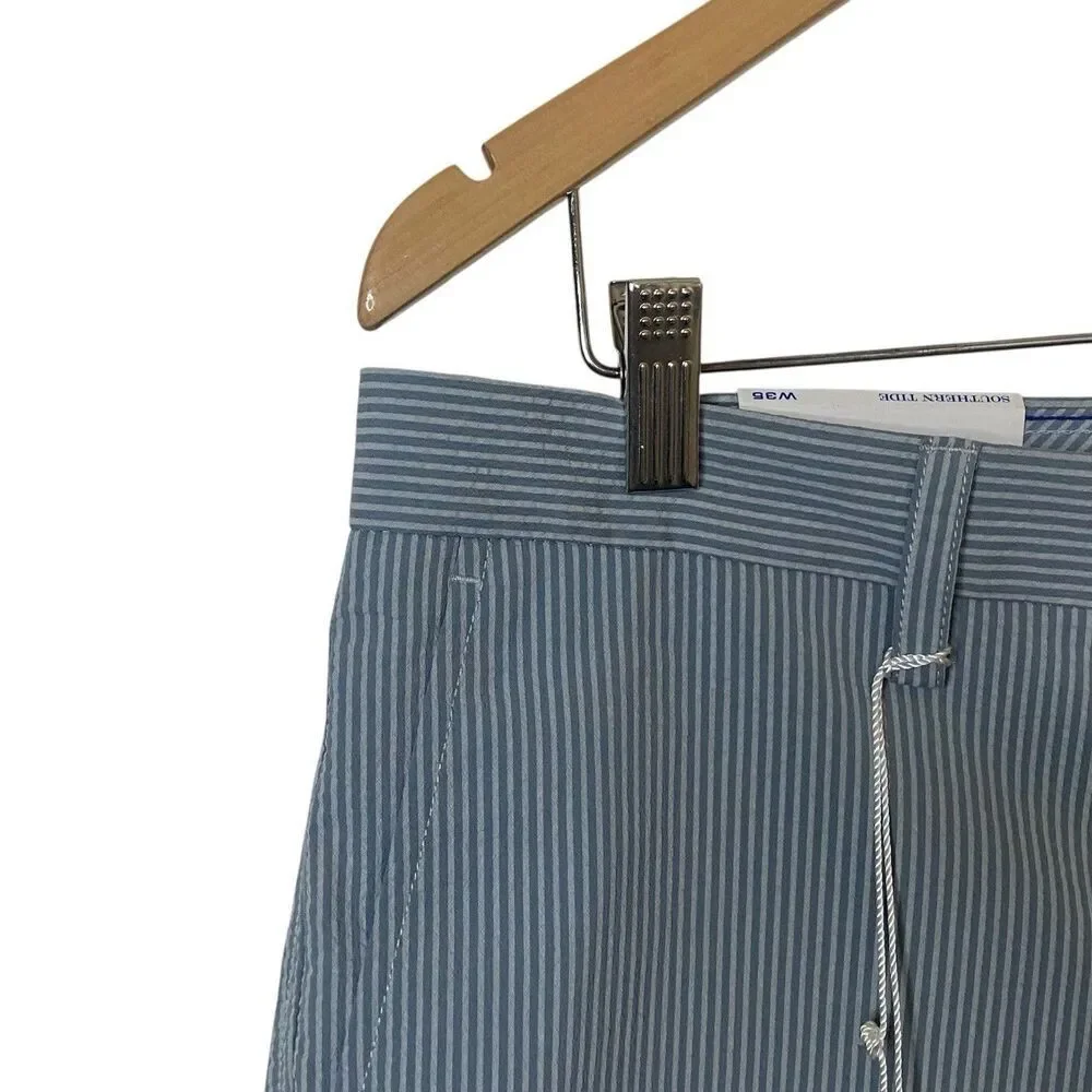 Southern Tide Mens Size 35 Gray Seersucker Skipjack Chino Shorts